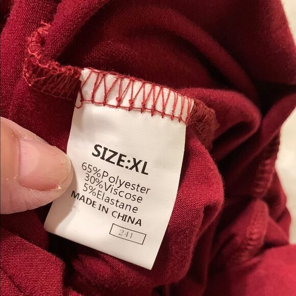 Amazon Red Wrap Jumpsuit with Ruched Details NWT/Very soft/comfy - Picture 7 of 11